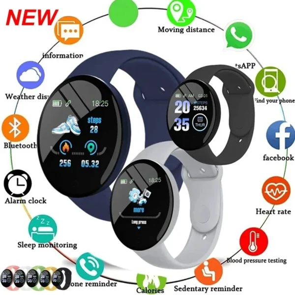 D18 Smart Watch Bluetooth Fitness Sleep Monitor Music Sports Bracelet Y68