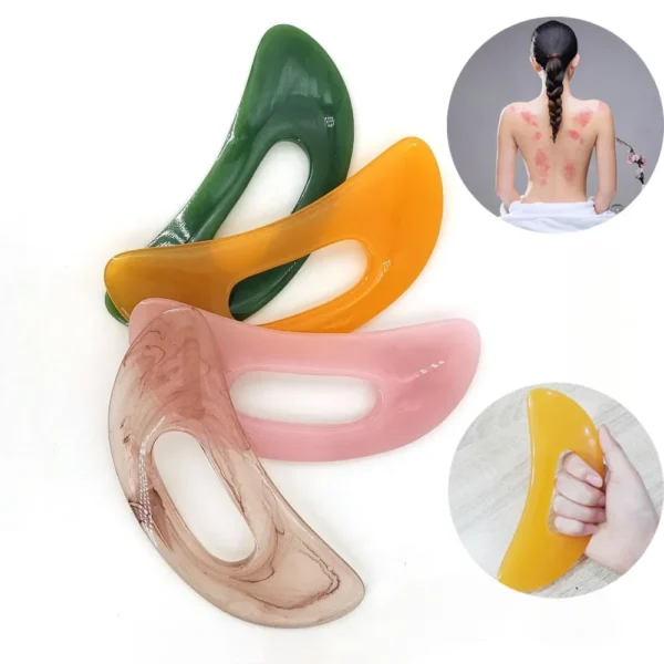 1Pc Guasha Board Resin Massage Scraper Beeswax Synthetic Therapy Tool