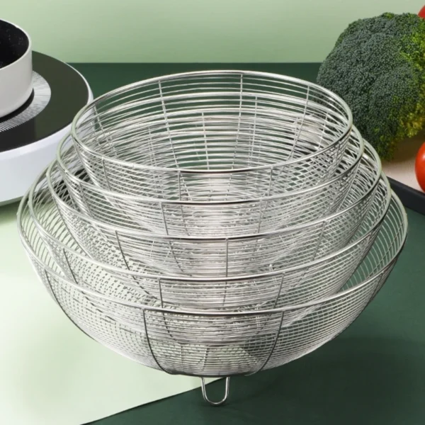 Multipurpose Stainless Steel Wire Basket Fruit Vegetable Storage Bowl Kitchen