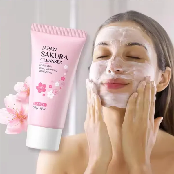 LAIKOU Sakura Cleanser Deep Cleaning Oil Control Moisturizing Shrink Pores