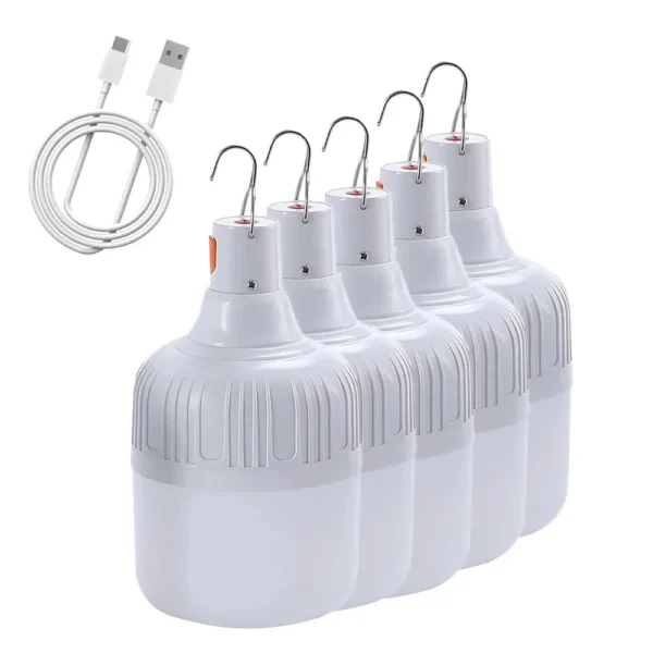 60W/80W USB Rechargeable LED Camping Light Portable Emergency Lantern Hook