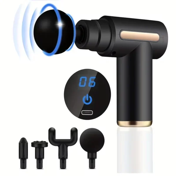 Portable Electric Massage Gun Percussion Pistol Body Relax LED Touch Screen