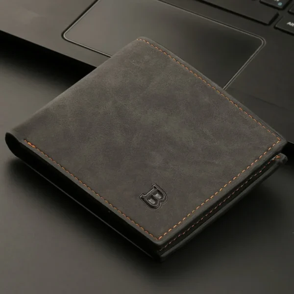 New Retro Men’s Leather Wallet Small Slim Coin Zipper Money Purse Thin Design