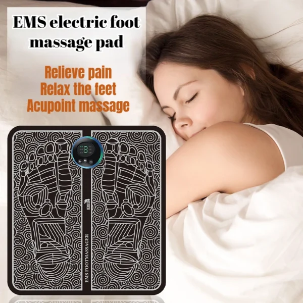EMS Electric Foot Massager Pad Pain Relief Acupoint Muscle Stimulator Mat