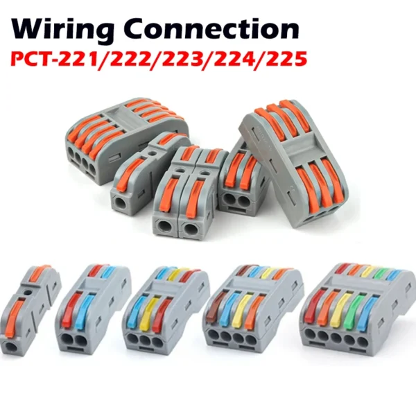 Quick Wire Connectors Push-in Spring Cable Connector 2/3/4/5 Pin Junction Box