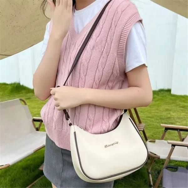 Ins Stylish PU Leather Crossbody Bag Chic Underarm Handbag Casual for Women