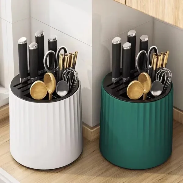 Rotatable Multi-Functional Kitchen Knife Rack Storage Shelf Utensil Organizer Chopsticks Cage Cutter Tool Integrated Storage Rac
