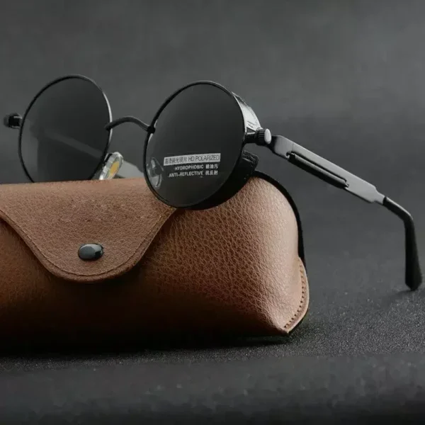 Classic Gothic Steampunk Sunglasses Luxury Designer Retro Round Metal UV400