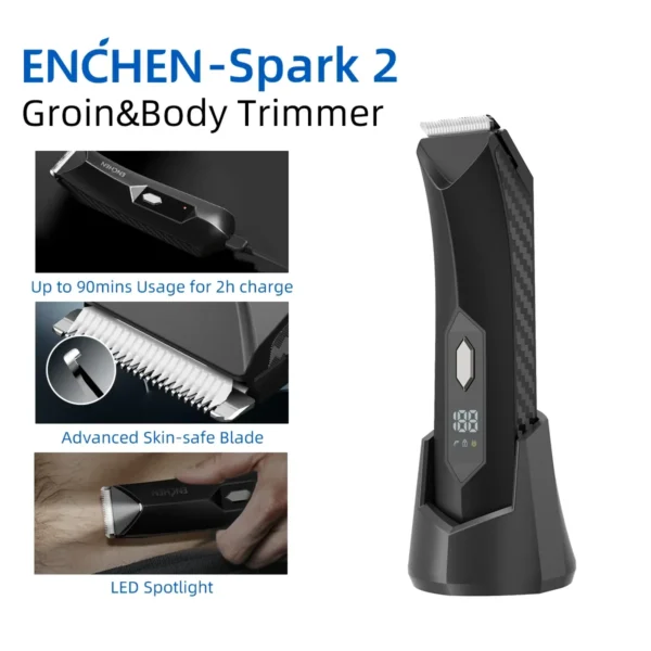 ENCHEN SPARK 2 Professional Waterproof Rechargeable Hair Trimmer Clippers Men