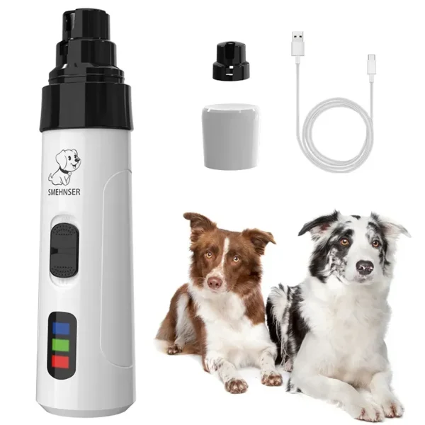 USB Rechargeable Electric Pet Nail Grinder for Dogs & Cats – Quiet Painless Nail Trimmer Clippers for Small & Large Pets