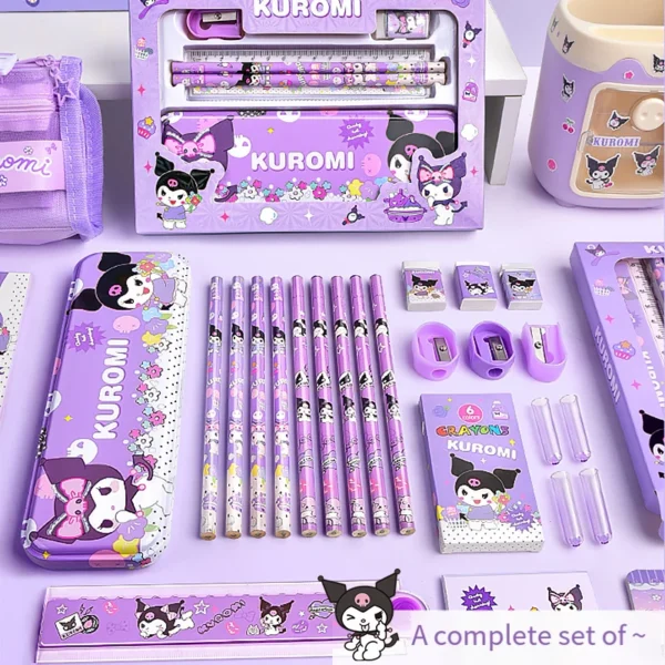 Kuromi Melody School Supply Set with Pencil Case Box Kids Back To School Gift
